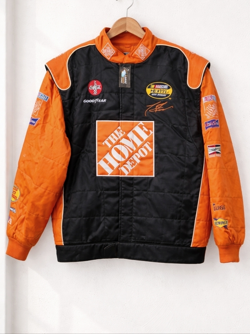 Tony Stewart Nascar~NWT Mens VTG Home Depot Racing Jacket~Orange Black~LRG